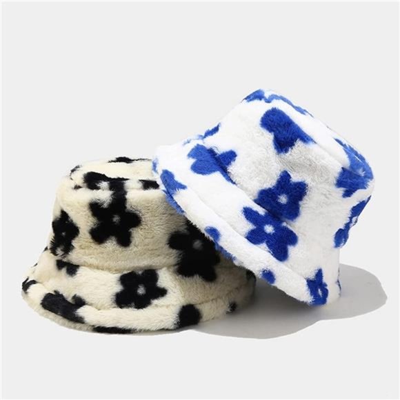 Women\'s Winter Faux Fur Fuzzy Warm Bucket Hat